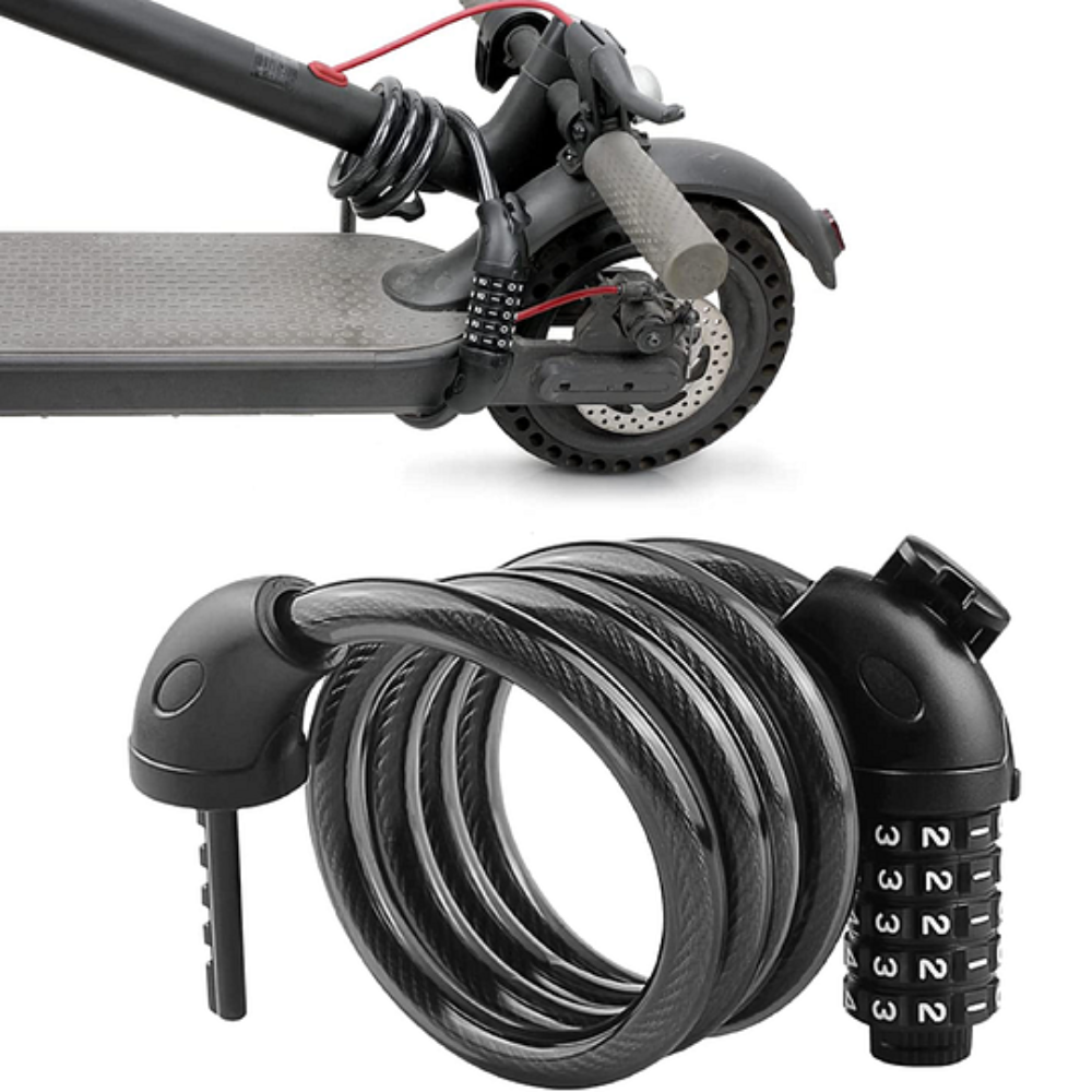 Scooter Lock Cable Bicycle Combination Locks Coiled Chain Lock Basic Self Coiling Core Steel